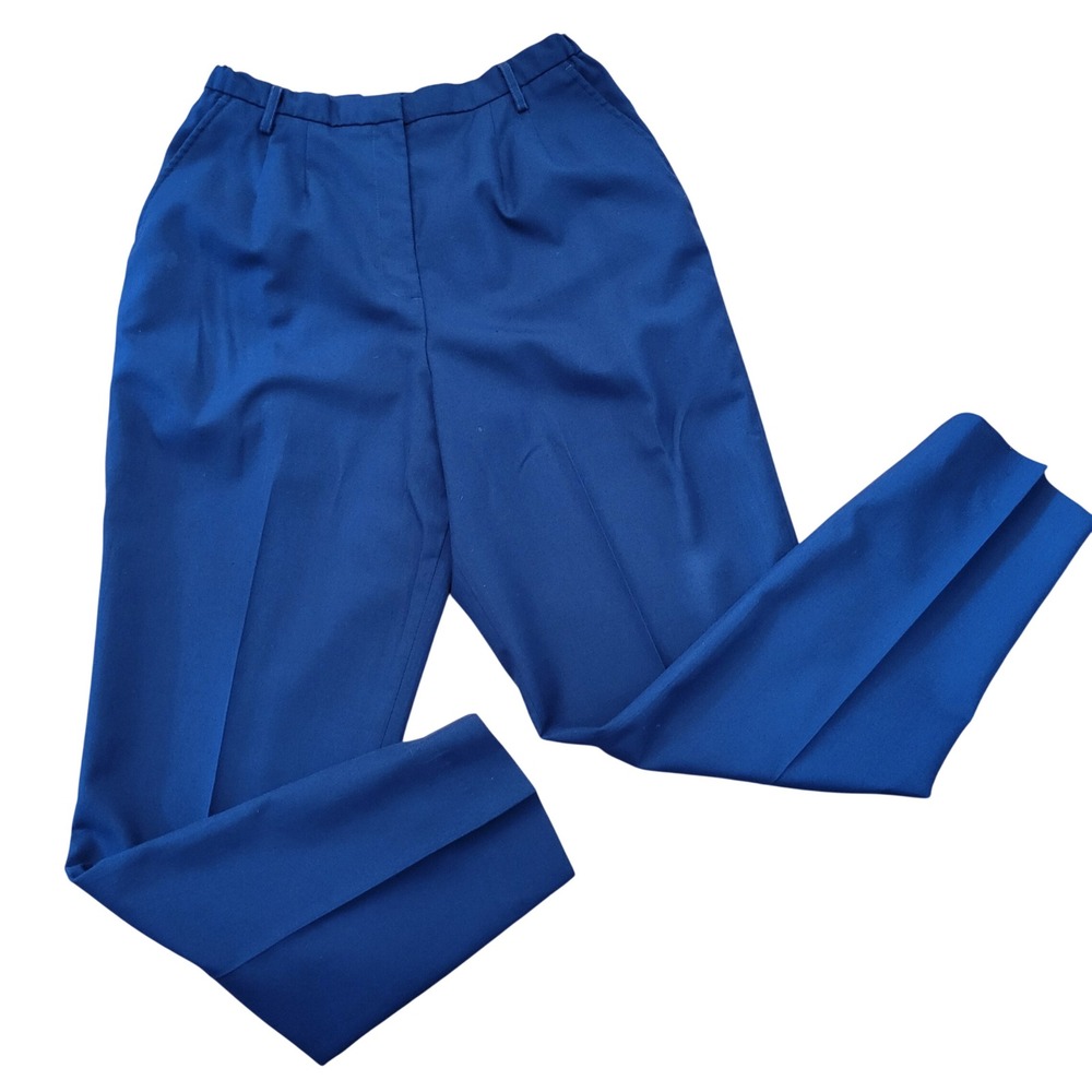 US Military 14WL Slacks Navy Blue‎ Wool Blend High Rise Pleated Dress Blues
